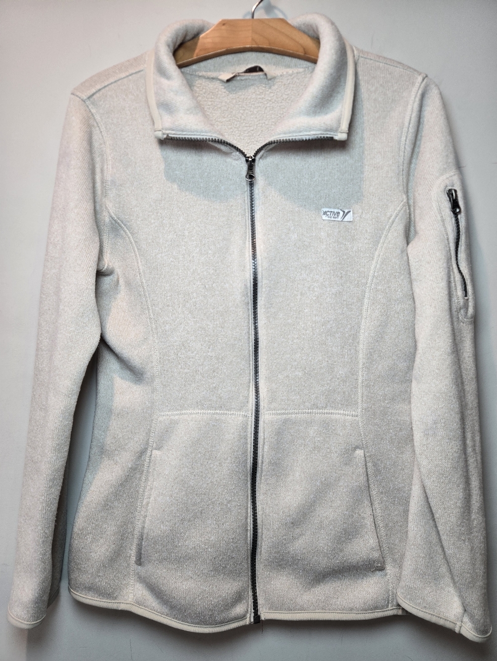 Old Navy Jacket Women's Y2k Cream  Large Performance Active Athleisure